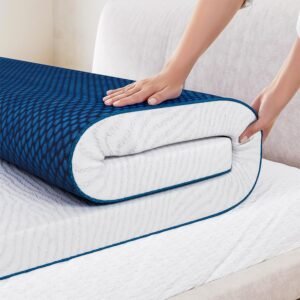 LINSY LIVING 4 Inches Twin XL Memory Foam Mattress Topper, Cooling Gel-Infused Swirl Memory Foam, Soft Bed Topper with Tencel™ Cover, CertiPUR-US and Oeko-TEX Certified, 80″ L * 38″ W * 4″ H