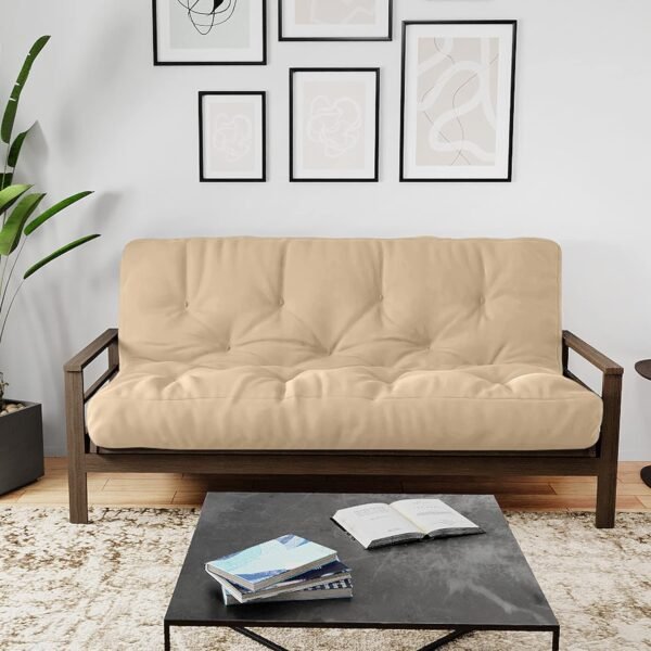 by The Futon Factory 6 inch Foam Futon Mattress - Khaki Cover - Full Size - CertiPUR Certified Foams - Made in USA - Image 3
