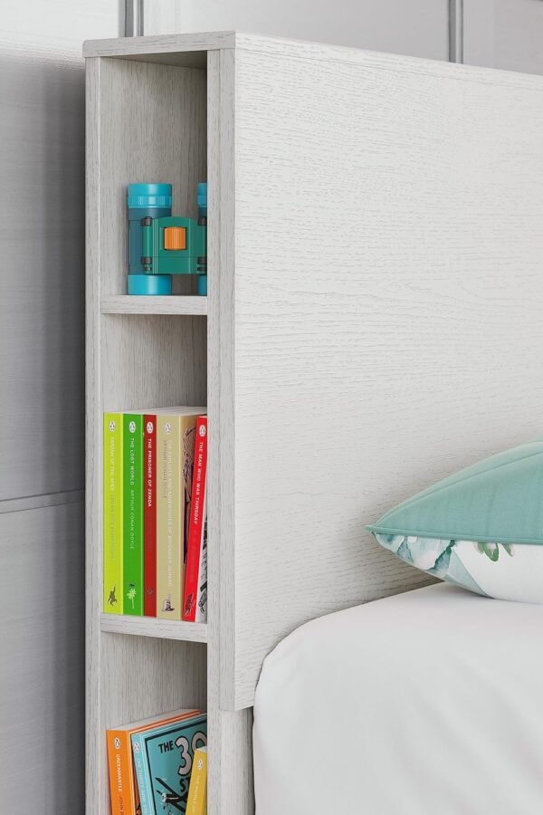 Signature Design by Ashley Aprilyn Twin Bookcase Headboard, Whitewash - Image 4