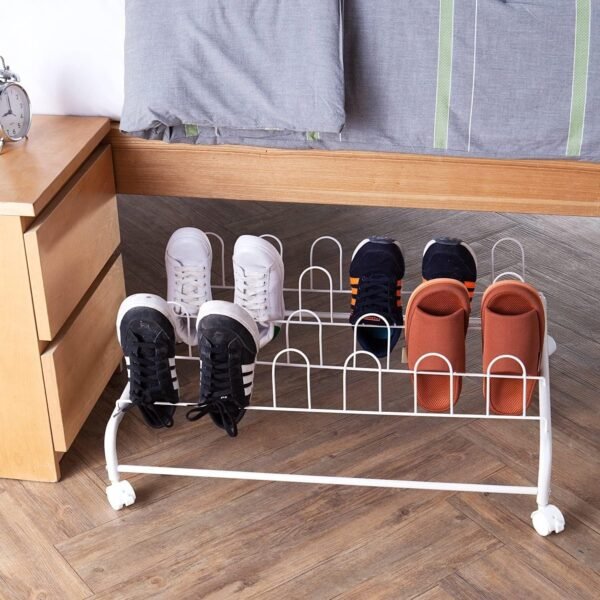 DormCo Suprima Underbed Shoe Holder with Wheels - White - Image 2