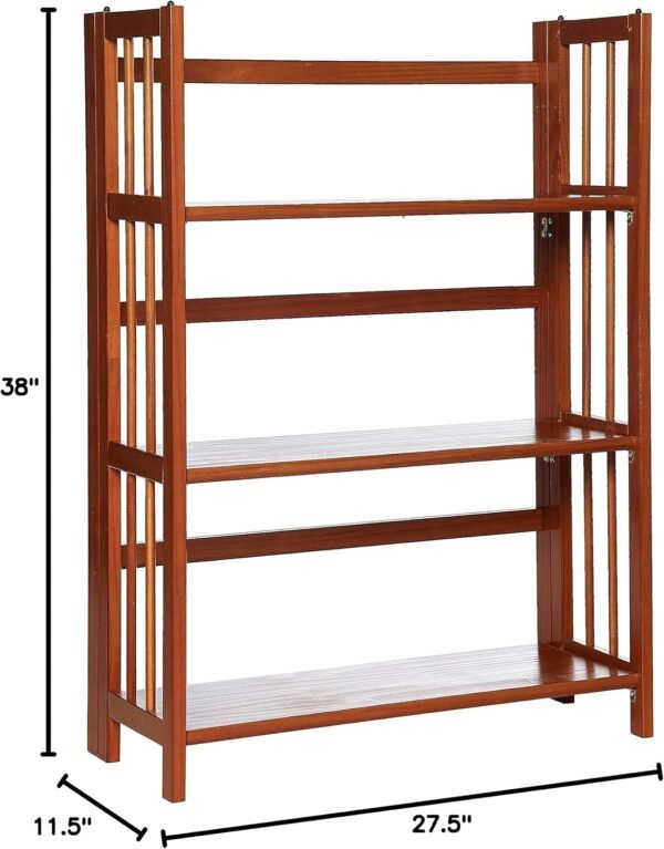 Casual Home 3-Shelf Folding Stackable Bookcase (27.5" Wide)-Mahagony - Image 15