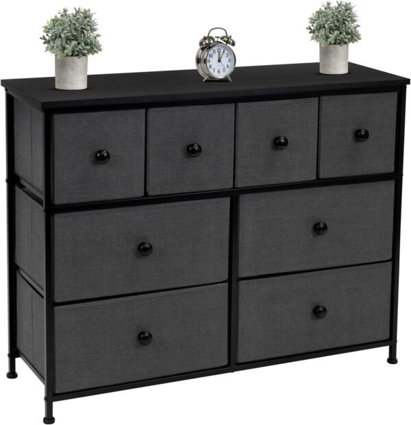 Sorbus Dresser with 8 Drawers - Chest Clothing Organizer Unit with Steel Frame Wood Top Knob Handle Easy Pull Fabric Bins - Large Storage Furniture for Bedroom, Hallway, Living Room, Nursery & Closet - Image 6