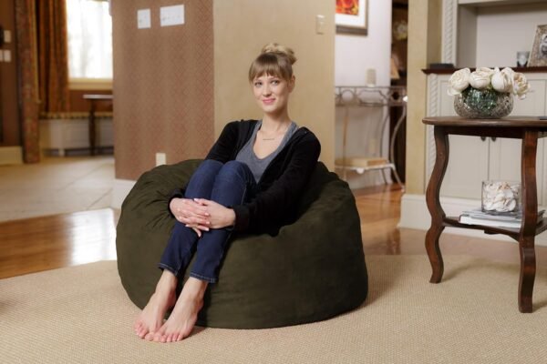 Chill Sack Memory Foam Bean Bag Chair, 3-Feet, Olive Micro Suede - Image 2