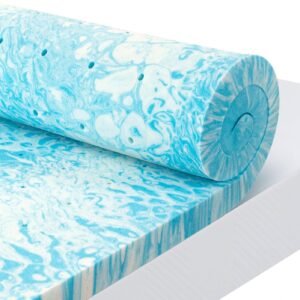 MUUEGM 4 Inch Memory Foam Mattress Topper Queen Size,Cooling Gel Infused Mattress Pad for Back Pain Relief,Ventilated Queen Mattress Bed Topper for College Dorm,CertiPUR-US Certified