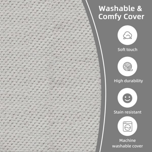 HABUTWAY Bean Bag Chair, Giant Bean Bag Chair with Washable Chenille Cover Ultra Soft, Convertible Bean Bag from Chair to Mattress, Huge Chenille Bean Bags for Adult, Couples, Family - Grey Queen - Image 4