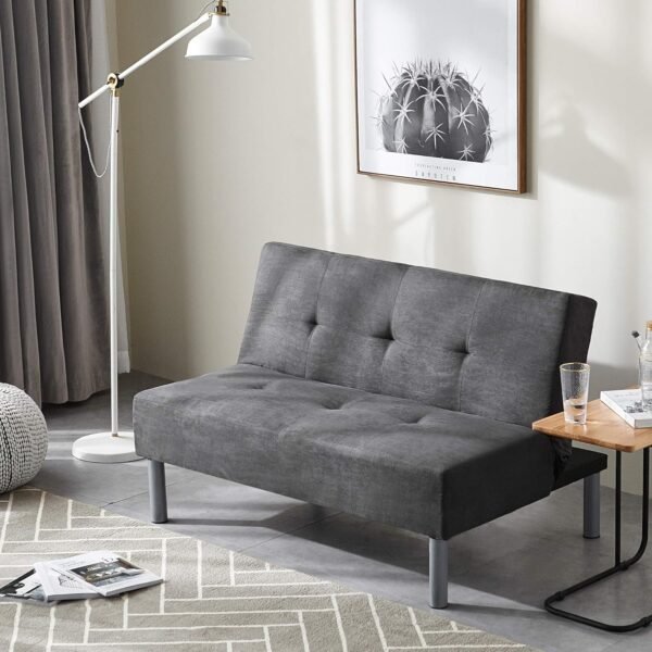 DormCo Mini Futon Steel Gray - Image 2