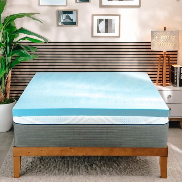 Clara Clark Memory Foam Mattress Topper, 3 Inch Twin XL Mattress Topper, Ventilated Design & Cooling Gel Infused Mattress Pads, College Dorm Room Essentials Cooling Mattress Topper Twin XL Size 3"