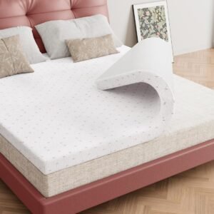 Ferlizer 2″ [Full XL] Mattress Topper, Memory Foam Mattress Topper Full Extra Long for College Dorm with Ultra Soft Cover & Corner Straps, Lavender Infused CertiPUR-US Certified