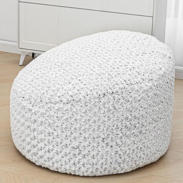Storage Bean Bag Chairs Cover (No Filler) Soft Washable Plush Fiber Adult Beanbag Chair Living Room Furniture Fuzzy Fur Bean Bag Cover Without Filling (Gradual Grey White Bean Bag Cover) - Image 2