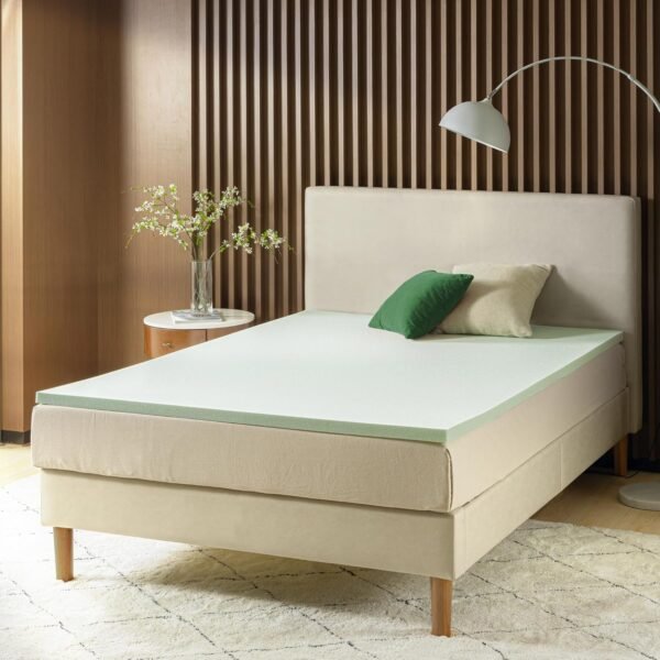 ZINUS 2 Inch Green Tea Memory Foam Mattress Topper, Smaller, More Convenient WonderBox Packaging, Pressure-Relieving Layers, CertiPUR-US Certified, Full - Image 9