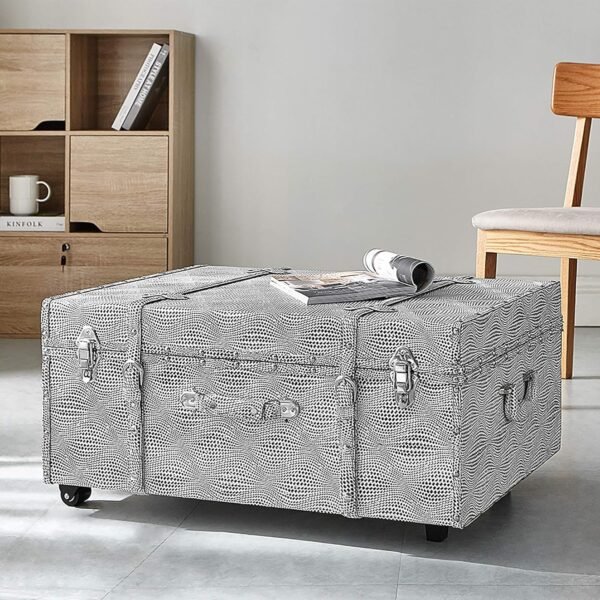 DormCo Texture® Brand Trunk - Black and White Candy - Image 4