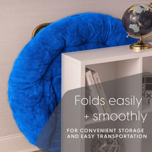 Milliard Cozy Chair/Faux Fur Saucer Chair for Bedroom/X-Large (Royal Blue) - Image 6