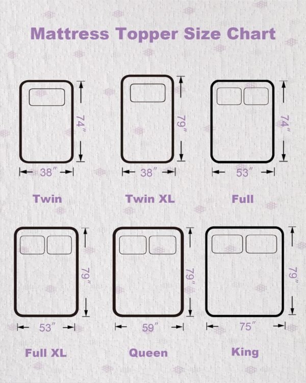 Ferlizer 2" [Full XL] Mattress Topper, Memory Foam Mattress Topper Full Extra Long for College Dorm with Ultra Soft Cover & Corner Straps, Lavender Infused CertiPUR-US Certified - Image 7