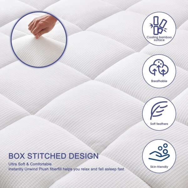 Bedluxury Dual Layer 3 Inch Memory Foam Mattress Topper Twin XL Size，2 Inch Gel Memory Foam and 1 Inch Cooling Pillow Top Mattress Pad Cover for Back Pain，Comfort Support & Pressure Relief - Image 5