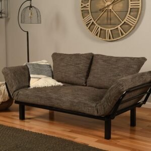 Best Futon Lounger Sit Lounge Sleep Smaller Size Furniture is Perfect for College Dorm Bedroom Studio Apartment Guest Room Covered Patio Porch Key Kitty Key Chain Included