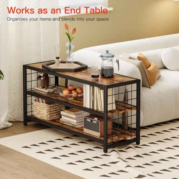 Homeiju Shoe Bench, 3-Tier Shoe Rack, Industrial Shoe Organizer Storage Bench, 30" Entry Bench with Wooden Shelves, for Entryway, Living Room, Hallway Front Door, Metal Frame, Rustic Brown - Image 6
