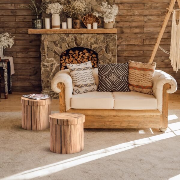 Sorbus Tree Stump Stool, Toy Storage Ottoman 15 Inch Fake tree stumps Log Stool Storage, Artificial Tree Trunk, Perfect Footstool Kids Toy Chest, Rustic Log Cabin Decor Bench, Pedestal, Side End Table - Image 4
