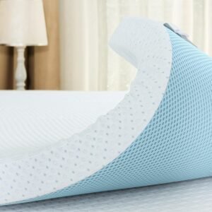 CHUN YI Memory Foam Mattress Topper Twin XL Size, 2 Inch High Density Cooling Gel-Infused Bed Topper for College Dorm, Ventilated Mattress Pad with Breathable Rayon from Bamboo Cover