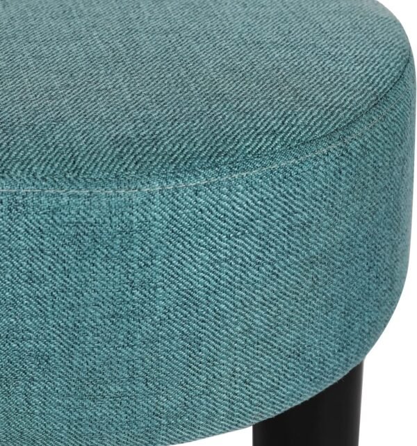 Asense Round Footrest Ottoman Footstools Padded Small Seat with Non-Skid Legs (Blue, Round) - Image 7
