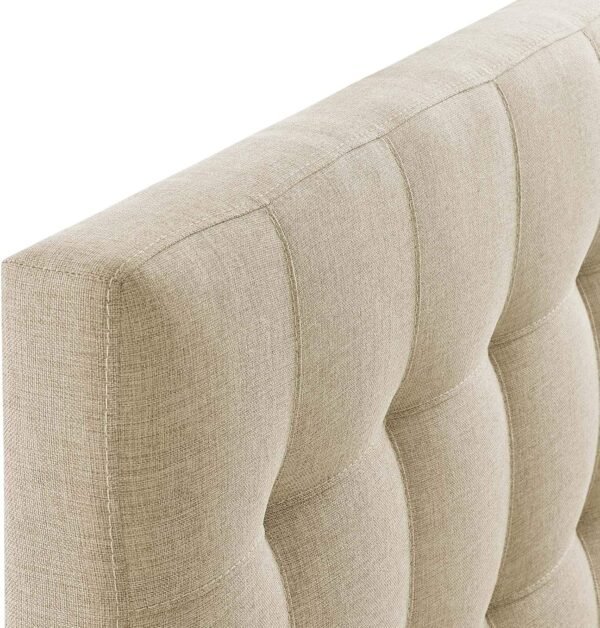 Modway Lily Tufted Linen Fabric Upholstered Twin Headboard in Beige - Image 7