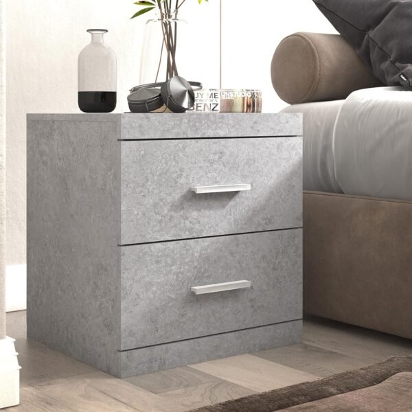 Galano Carmelo Nightstand, Bed Side Table with Rustic Design Drawers, Night Stand for Bedroom, 2 Drawer Storage End Table, for Living Room, 16.26" D x 18.9" W x 20.31" H, Cool Grey - Image 8