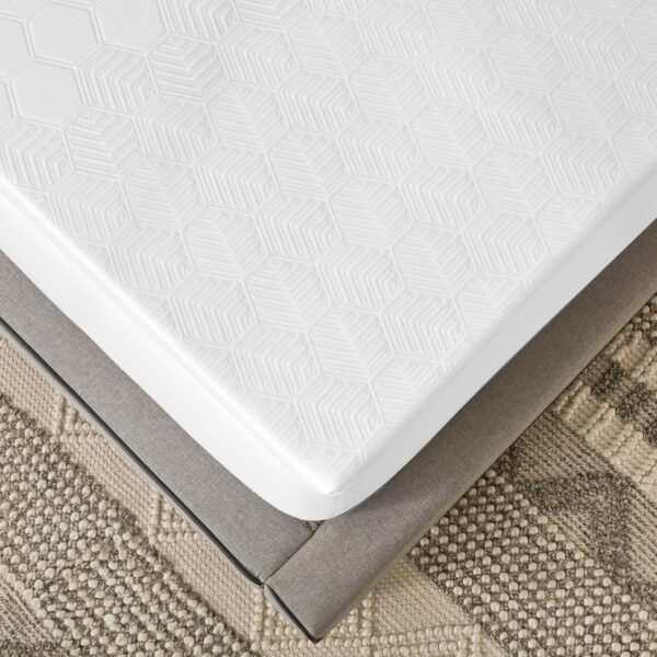 Essentials 3 Inch Memory Foam Mattress Topper, Gel Infused Mattress Topper, Cooling Circular-Knit Cover Included, CertiPUR-US Certified Foam, White - Image 4