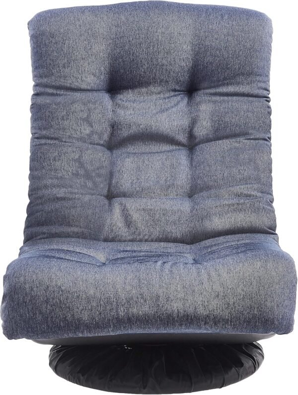 Amazon Basics Swivel Foam Lounge Chair - with Headrest, Adjustable, Denim, Blue, 26.3D x 23.5W x 13.7H in - Image 3