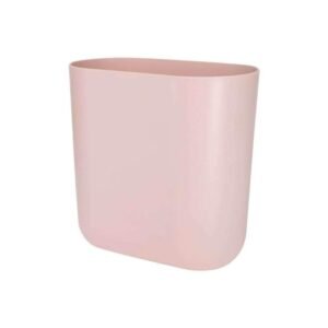 iDesign Cade Oval Slim Trash, Compact Waste Basket Garbage Can for Bathroom, Bedroom, Home Office, Dorm, College, Blush