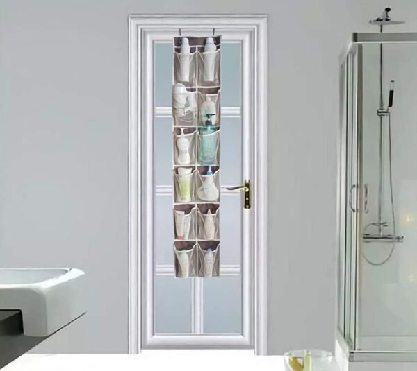 MISSLO Heavy Duty Organizer for Narrow Door with 12 Mesh Pockets (Brown) - Image 7