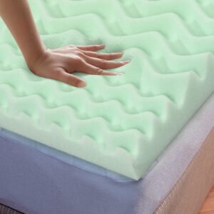 KOMFOTT Mattress Topper Twin, 3 Inch 5-Zone Ventilated Air Swirl Memory Foam Mattress Topper for Twin Size Bed