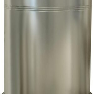 nu steel DR8H Dual Ridge Collection Wastebasket Small Round Vintage Trash Can for Bathroom, Bedroom, Dorm, College, Office, 8.2″ x 11″ x 8.2″, Brushed Pewter Finish, Under 5 Gallons