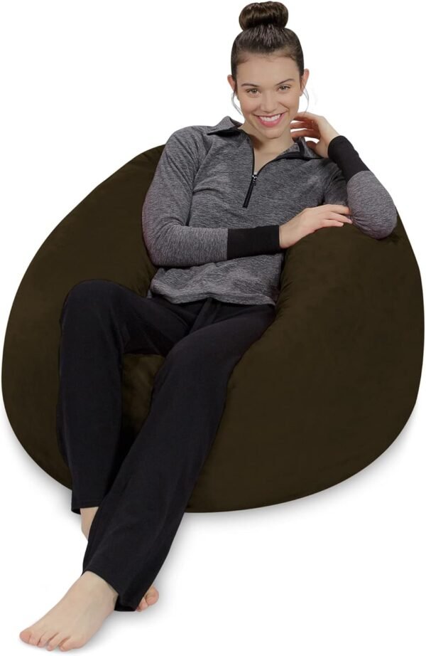 Sofa Sack Bean Bag Chair - Plush, Ultra Soft - Memory Foam Bean Bag Chair with Microsuede Cover - Stuffed Foam Filled Furniture and Accessories for Dorm Room 3 Feet - Crocodile Green - Image 3