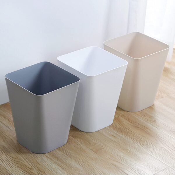 rejomiik Small Trash Can Plastic Garbage Can Wastebasket Container Bin for Bathroom, Office, Bedroom, Kitchen, Home and Dorm Room Essentials, Kids Rooms, Square, 1.6 Gallon, 2 Pack Grey - Image 6