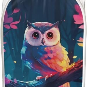 Forchrinse Cartoon 3D Owl Mesh Pop Up Laundry Basket Hamper for Kids Animal Print Cloth Hamper Collapsible Home Laundry Basket Washable