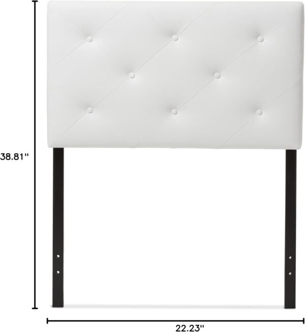 Baxton Studio Benoit Headboard, Twin, White - Image 3