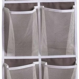 MISSLO Heavy Duty Organizer for Narrow Door with 12 Mesh Pockets (Brown)