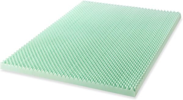 Best Price Mattress 3 Inch Egg Crate Memory Foam Mattress Topper with Calming Aloe Infusion, CertiPUR-US Certified, Queen Green - Image 8