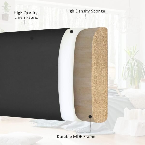 GOFLAME Upholstered Wall Mounted Headboard, Twin Size PU Leather Headboard for Bedroom & Guest Room, Easy Assembly (Black) - Image 4