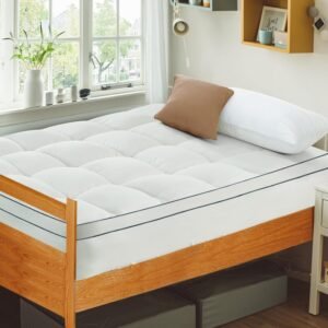Mattress Topper Twin XL College Dorm, Bed Topper Twin XL Cooling Mattress Pad Cover for College, Pillow Top Mattress Topper with Deep Pockets, Breathable Fluffy Fill Mattress Protector