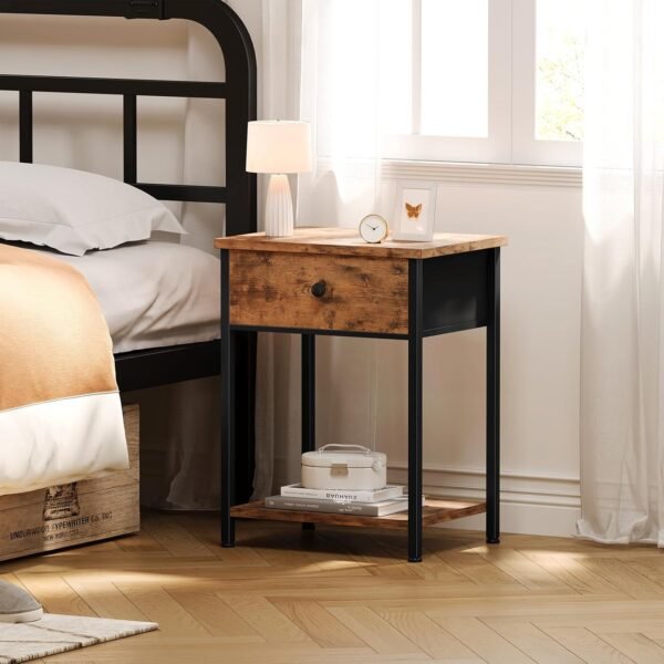 Night Stand Set 2 with Drawers, Nightstand Set of 2,Small Nightstand with Storage Bedside Table for Bedroom, Dorm, Modern End Table - Image 7