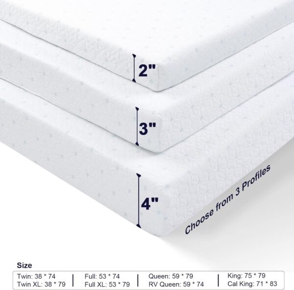 Ferlizer 3 Inch Twin XL Mattress Topper Cover, Bamboo Zippered Cover for Mattress Topper, Twin Extra Long Adjustable Straps, Removable and Washable - Image 6