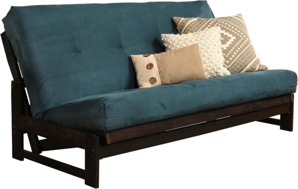 Kodiak Furniture Aspen Futon with Suede Fabric Mattress in Mocha/Blue - Image 3