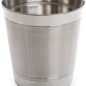 BINO Metal Waste Basket Bathroom Trash Can for Bedroom, Home Office, Dorm, College, Kitchen (Matte/Shiny)