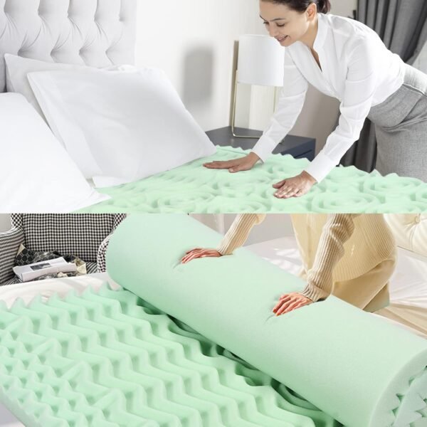 KOMFOTT Mattress Topper Twin, 3 Inch 5-Zone Ventilated Air Swirl Memory Foam Mattress Topper for Twin Size Bed - Image 4