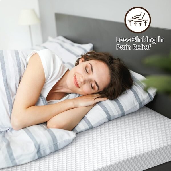 3 Inch Firm Mattress Topper Twin, Firm Gel Memory Foam Mattress Topper, Single Bed Topper for Back Pain Relief - Image 2