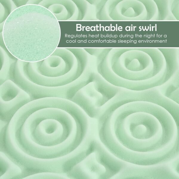 KOMFOTT Mattress Topper Twin, 3 Inch 5-Zone Ventilated Air Swirl Memory Foam Mattress Topper for Twin Size Bed - Image 3
