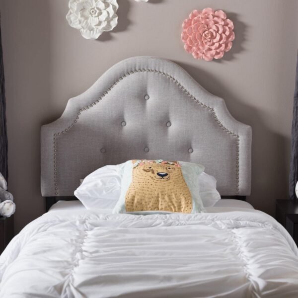 Baxton Studio Cora Modern and Contemporary Greyish Beige Fabric Upholstered Twin Size Headboard - Image 5