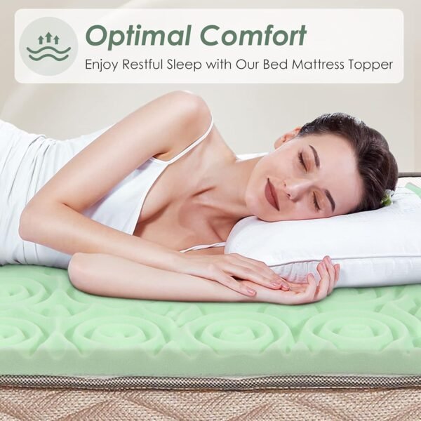 KOMFOTT Mattress Topper Twin, 3 Inch 5-Zone Ventilated Air Swirl Memory Foam Mattress Topper for Twin Size Bed - Image 7