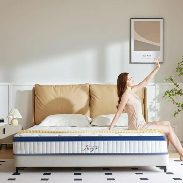 Queen Size Mattress 12 inch, Memory Foam Mattress Queen Mattress in a Box, Medium Firm Mattress Queen Memory Foam Hybrid Mattress with Individual Pocket Spring for Pressure Relief - Image 3