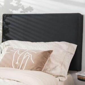 GOFLAME Upholstered Wall Mounted Headboard, Twin Size PU Leather Headboard for Bedroom & Guest Room, Easy Assembly (Black)